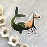 Horse Mermaid Vinyl Stickers for Animal Lovers and Horse Lovers By Pergamo Paper Goods. Vintage Inspired Collage Art for Animal Lovers.