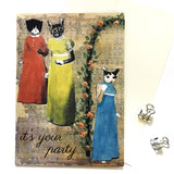 Birthday Cards for Cat Lovers - "It's Your Party" Sassy Cats Card by Pergamo Paper Goods
