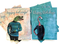 Flamingo Alligator Holiday Card Set