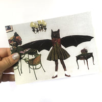 Bat Girl Blank Greeting Card