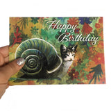 Snail Cat "Happy Birthday" Card