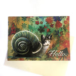 Snail Cat "Hello" Card