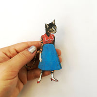 Vintage Inspired Animal Gifts for Cat Lovers - Retro Cat Lady Magnet www.pergamopapergoods.com