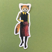 Retro Red Panda Vinyl Sticker