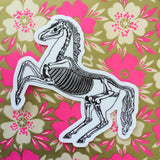 Vintage Skeleton Horse Vinyl Stickers - Goth Gifts for Animal Lovers - Pergamo Paper Goods - Vintage Inspired Collage Art for Animal Lovers
