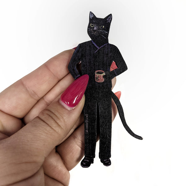 Black Coffee Cat Magnet