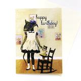 Rodent Birthday Card - Weird Birthday Card - Mixed Media Card by Pergamo Paper Goods