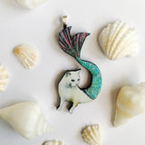 Handmade Jewelry for Cat Lovers - Mermaid Cat Pendant Necklace www.pergamopapergoods.com