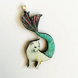 Handmade Jewelry for Cat Lovers - Mermaid Cat Pendant Necklace www.pergamopapergoods.com