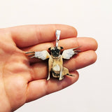 Illustrated Handmade Jewelry Gifts for Pug Lovers - Angel Pug Necklace www.pergamopapergoods.com