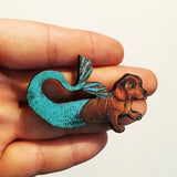 Handmade Retro Gifts for Dog Lovers - Dachshund Mermaid Wooden Pin www.pergamopapergoods.com