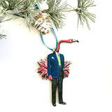 Retro Christmas Stocking Stuffer - Flamingo Man Christmas Ornament www.pergamopapergoods.com