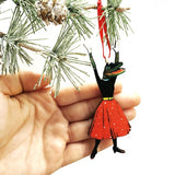 Retro Handmade Holiday Ornaments - Alligator Christmas Ornament www.pergamopapergoods.com