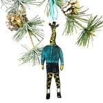 Animal Lover Holiday Stocking Stuffer - Giraffe Boy Christmas Ornament www.pergamopapergoods.com