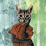 Bathroom Cat Art Print - Bathroom Art for Cat Lovers - Weird Cat Art by Pergamo Paper Goods