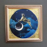 Pug Over the Moon Painting