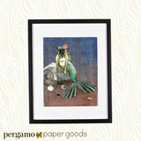Unique Wall Art for Pug Owners and Dog Lovers - Mermaid Pug Art Print by Pergamo Paper Goods