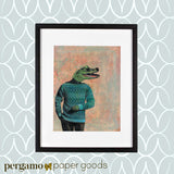 Alligator Art Print - 8x10" Animal Art - Mixed Media Florida Artist Pergamo Paper Goods
