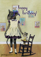 Rodent Birthday Card - Weird Birthday Card - Mixed Media by Pergamo Paper Goods