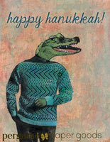 Alligator Hanukkah Card or Card Set