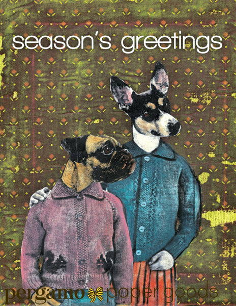 vintage christmas cards dogs