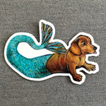 Mermaid Dachshund Vinyl Sticker