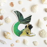Mermaid Pug Vinyl Sticker