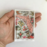 Hand holding florida map sticker, florida vinyl sticker