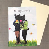 Gay Anniversary Card, "To My Sweetie" French Bulldog Card. Gay Love Card, Illustrated Gay Card by Pergamo Paper Goods