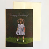 Birthday card for Dachshund lovers, Birthday card for dog lovers, Dressed Up Dachshund Girl, Dressed Up Animal Art