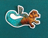 Mermaid Dachshund Vinyl Sticker