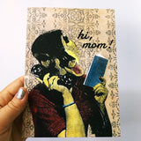 Retro Cards for Animal Lovers - Illustrated "Hi, Mom" Duck Card by Pergamo Paper Goods