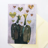 Purple greeting card, gay greeting card. Gay marriage card, lgbtq card. Giraffe card. Gay art. Gay love card.