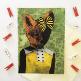 Handmade greeting card, Fox greeting card, greeting cards for fox lovers, Dressed up fox card