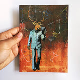 Illustrated Cards for Men - Art Cards - Retro Deer Greeting Card www.pergamopapergoods.com