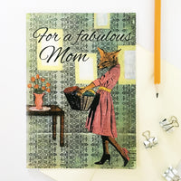 Cards for Fox Lovers, Fox Lover Card, Illustrated Fox Card, Illustrated Mother's Day Card