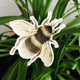 Bee Vinyl Sticker with Leaves