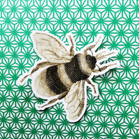 Bee Vinyl Sticker with Patterned Background