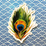 Peacock Feather Vinyl  Sticker