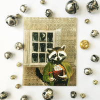 Raccoon Holiday Card or Card Set
