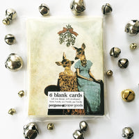Lesbian holiday card set, Deer holiday cards, Illustrated deer cards, lesbian art