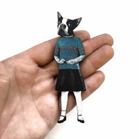 Boston Terrier Dog Magnet - Vintage Inspired, Weird Art for Dog Lovers by Pergamo Paper Goods www.pergamopapergoods.com
