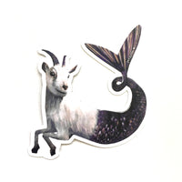 Capricorn Sticker, Goat Mermaid Sticker, Zodiac Sticker, Goat Art, Laptop Sticker, Dog Sticker, Outdoor Sticker, Goat Gifts, Weird Stickers