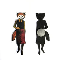 Red Panda Magnet, Weird Art, Vintage Kitchen, Animal Fridge Magnets Refrigerator, Kitsch Decor, Kitschy 60s 70s Fashion by Pergamo Paper Goods