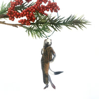 Weird Christmas Ornament, Weasel Animal Gift, Laser Cut Wood, Original Ornaments, Retro Vintage Christmas, Quirky Unusual Gift, Funny Gifts by Pergamo Paper Goods