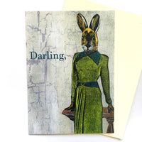 "Darling" Fancy Rabbit Card