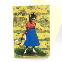 Illustrated Retro Birthday Cards for Cat Lovers - Birthday Cat Card by Pergamo Paper Goods