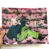 Weird Pig Art Print - Vintage Pig Wearing Clothes Art for Retro Home by Pergamo Paper Goods