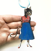 Red Heeled Cat Lady Ornament